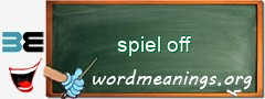 WordMeaning blackboard for spiel off